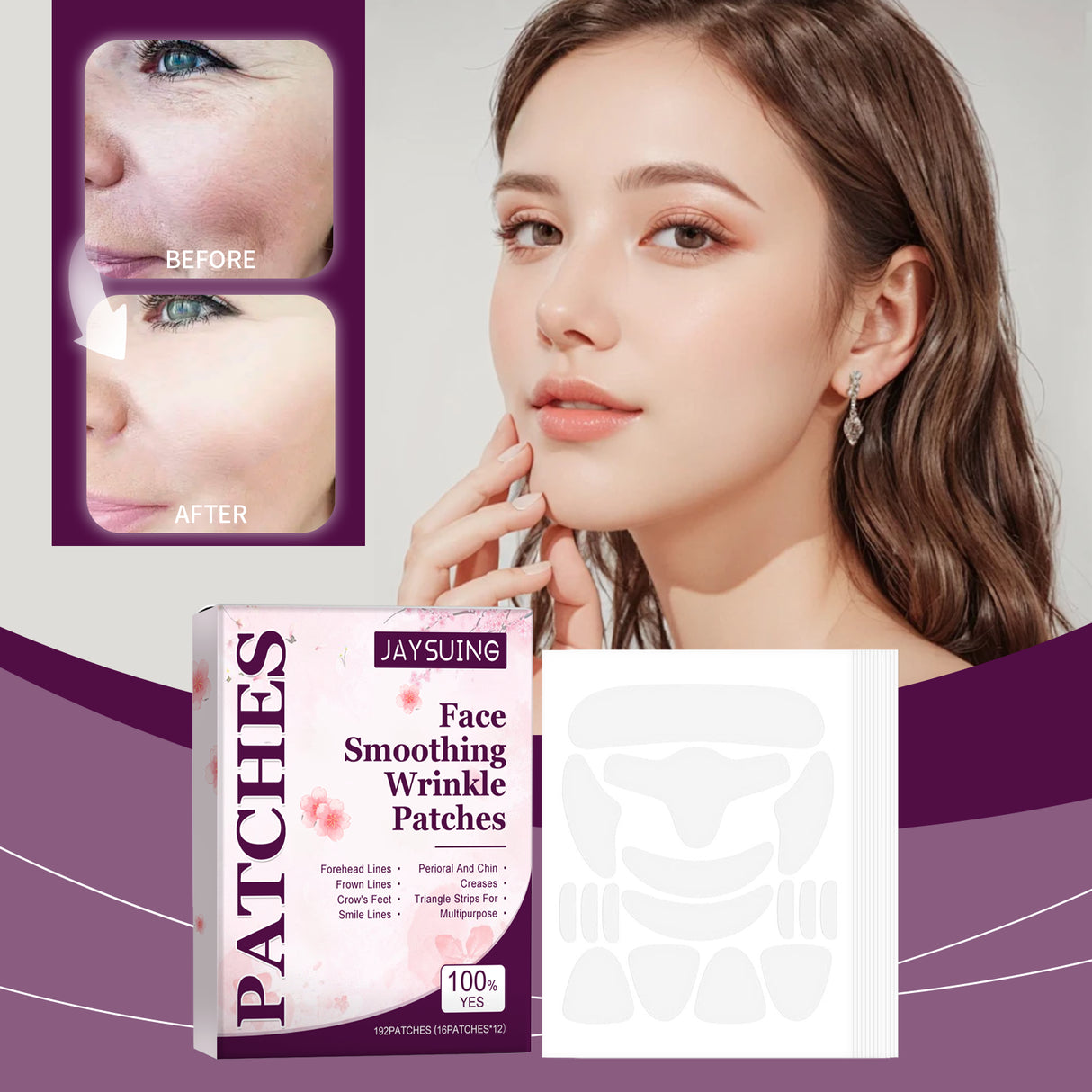 Parche hidratante facial, cuidado hidratante suave para el cuidado de la piel facial.