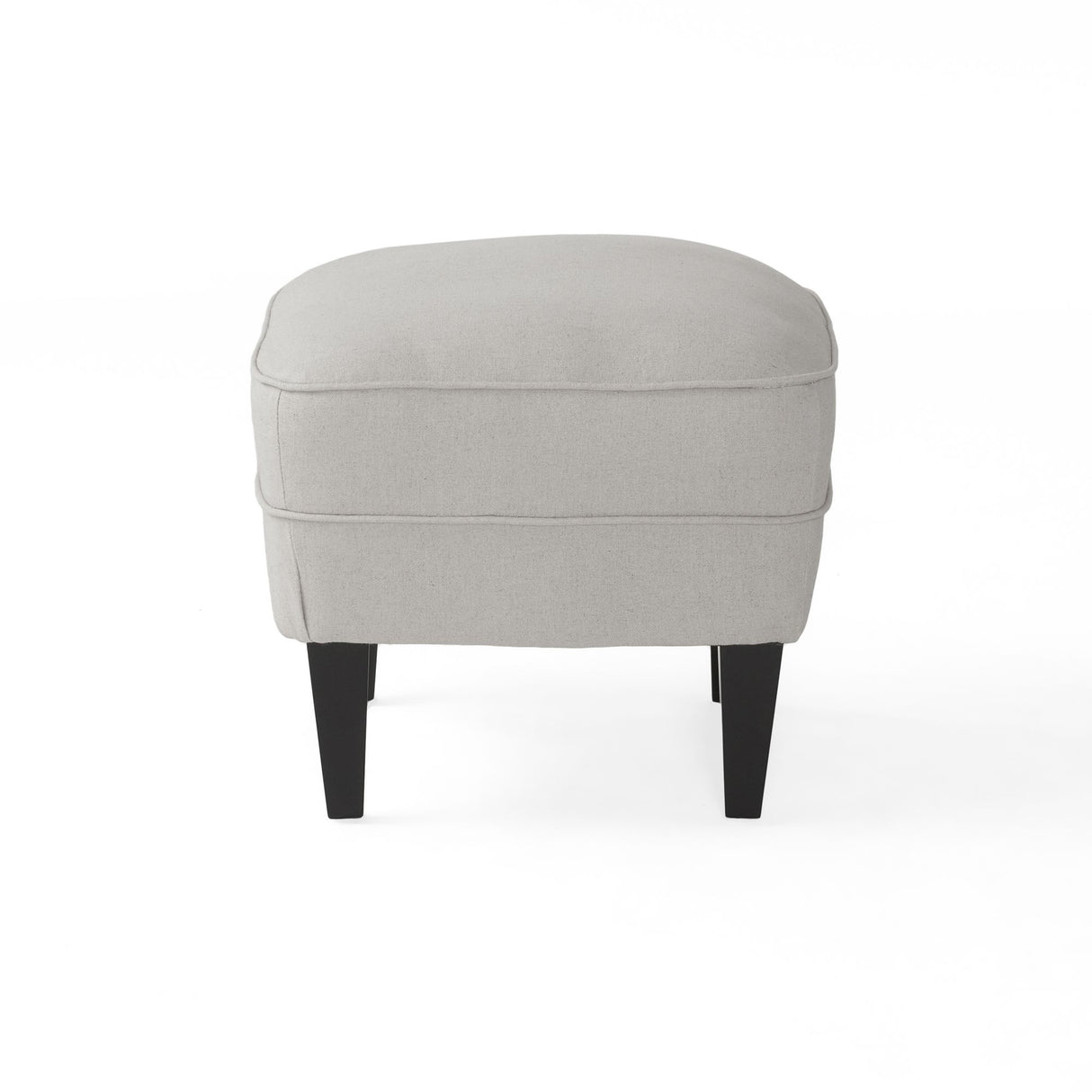 Modern light grey fabric club chair and Ottoman set, stylish cushioned armchair, paired with Ottoman style - V.I.P Digital Presence