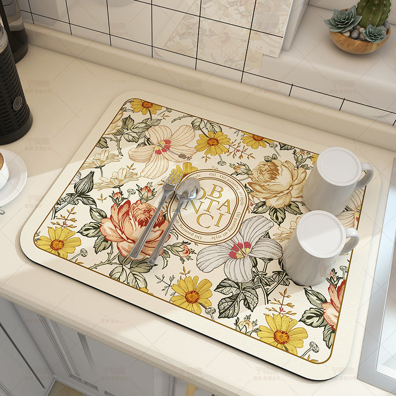 Kitchen Countertop Technology Cloth Drainage Pad Coffee Table Tableware Bowl Plate Cup Drying Pad Washable Insulation Pad - V.I.P Digital Presence