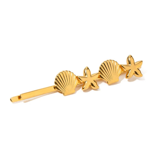 Stainless steel shell hair clip with bangs, high-end feel, ins metal hair accessories, broken hair clip at the back of the head - V.I.P Digital Presence