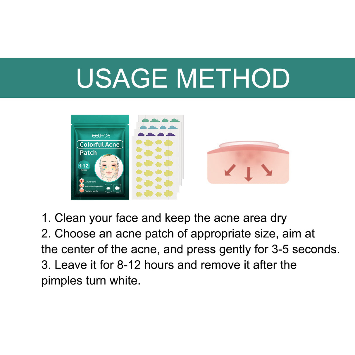 Colorful Acne Patch, Repair Pit Acne Print Smooth Skin Lightening Spot Clear Acne Facial - V.I.P Digital Presence