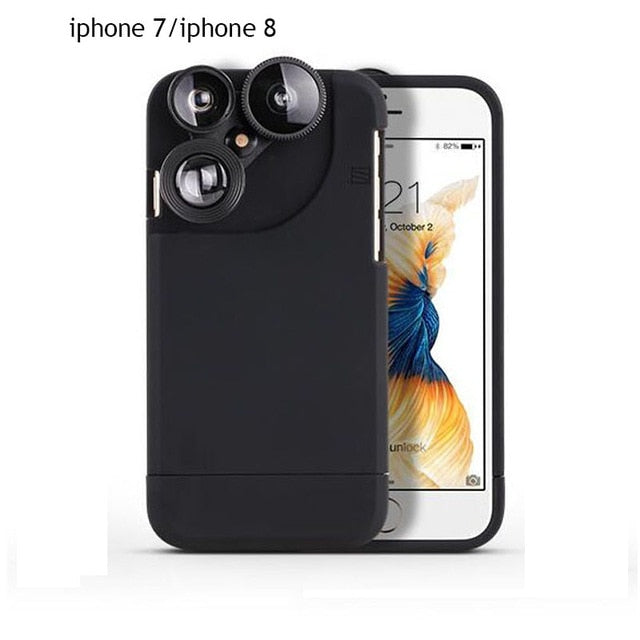 4 In 1 Telescope lense Mobile Phone Case for Iphone x 8plus 7 plus 6 plus 8 7 6s Camera lenses Outdoor Hunting - V.I.P Digital Presence