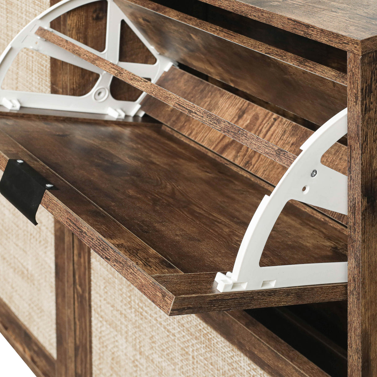 4 Door Shoe Rack, Freestanding Modern Shoe Storage Cabinet, for Entryway - V.I.P Digital Presence