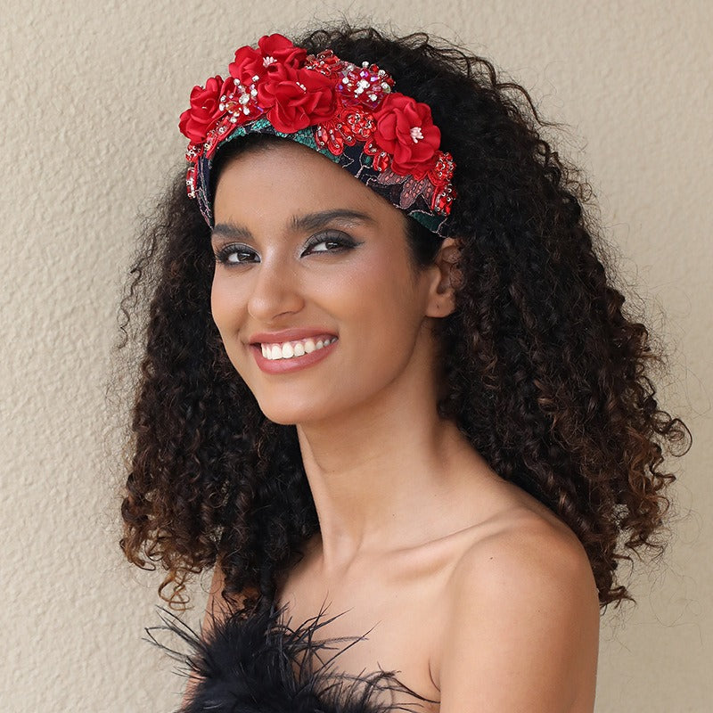 Handmade fabric flower headband and water diamond headband - V.I.P Digital Presence