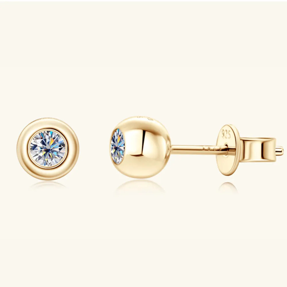 Moissanite 925 Sterling Silver Stud Earrings - V.I.P Digital Presence
