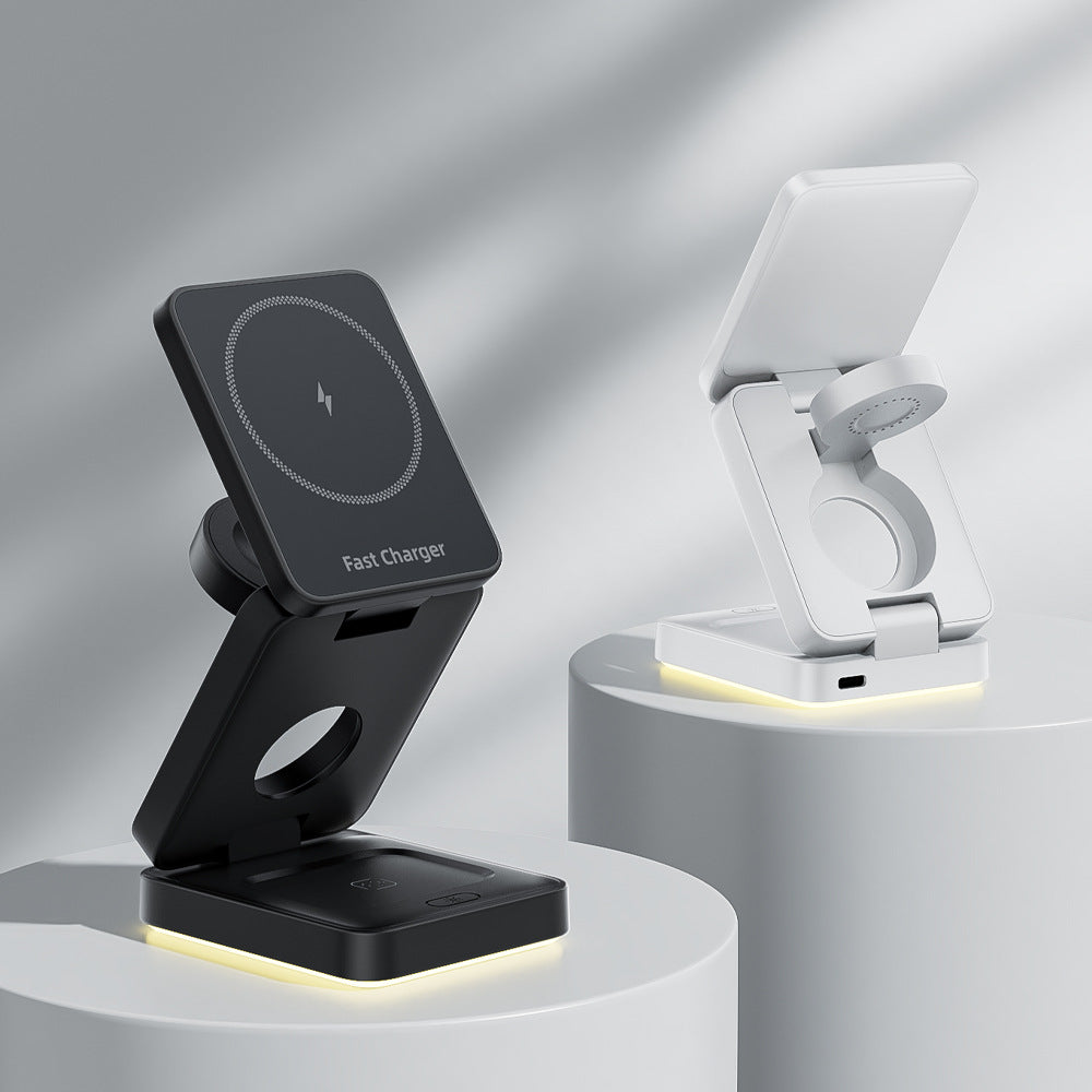 3 in 1 Wireless Charger Magnetic Foldable Charger For iphone charger power Adapter Charging Stand & Holder - V.I.P Digital Presence