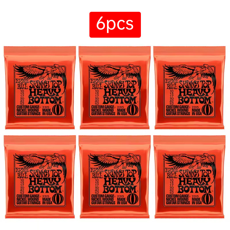 6 sets of Ernie Ball Slinky guitar strings (models 2003, 2215, 2223, 2221, nickel - wound) for electric & acoustic guitars - V.I.P Digital Presence