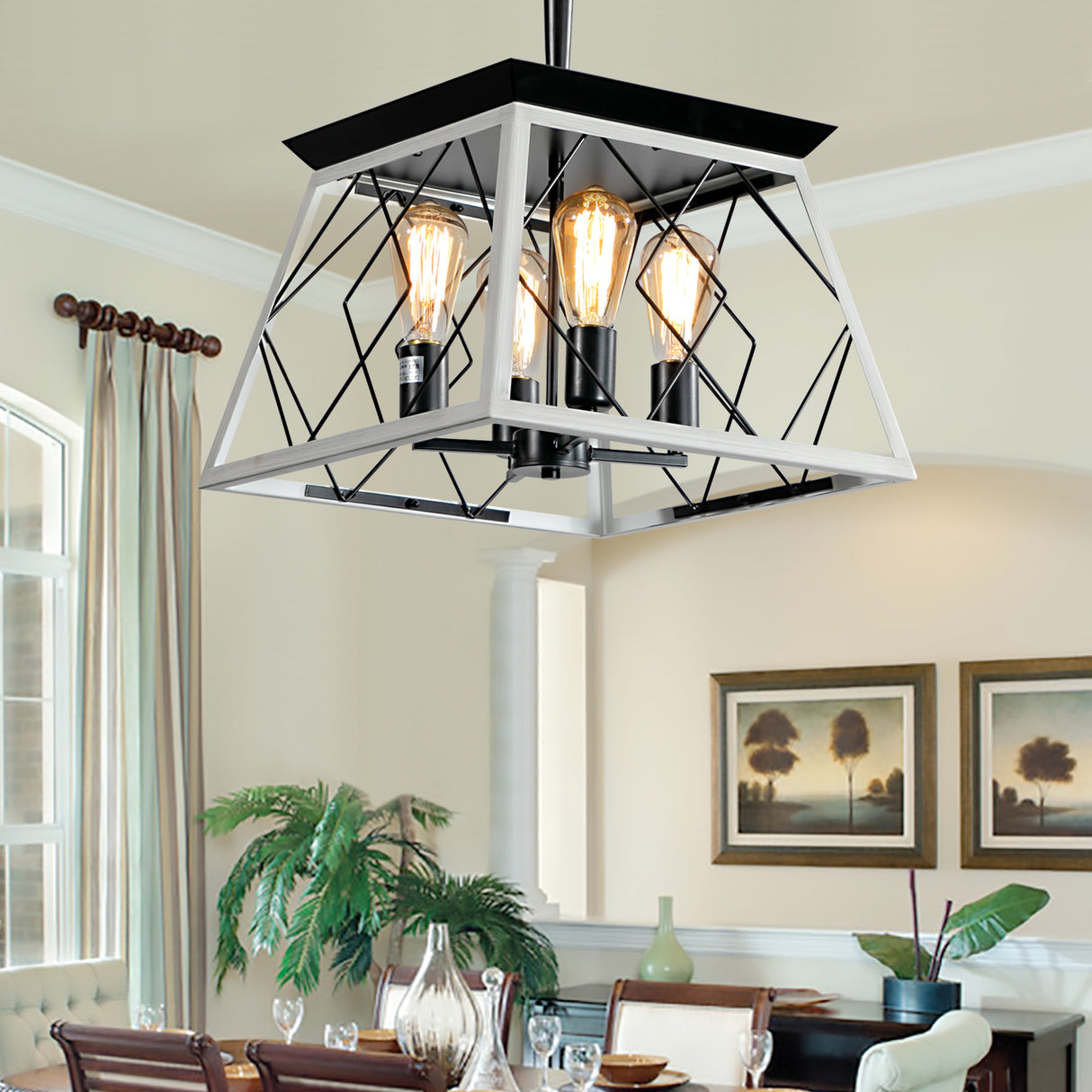 4-Light Farmhouse Chandeliers For Dining Room(No Bulbs) - V.I.P Digital Presence