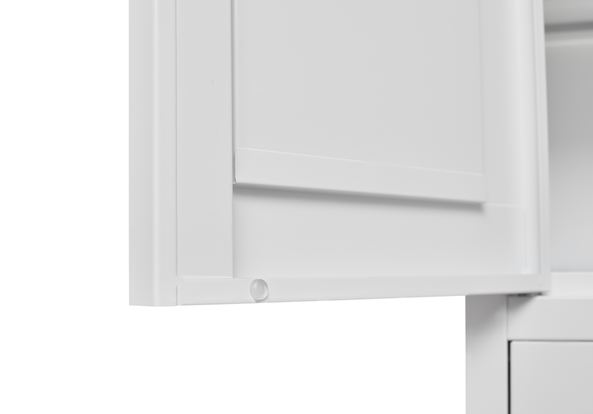 White metal kitchen storage cabinet, kitchen pantry storage cabinet with door and shelf, adjustable leveling feet - V.I.P Digital Presence