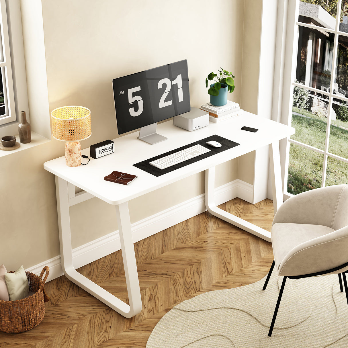 L47.2inch Computer desk table simple gaming table chair Home desk Student writing desk Bedroom desk workbench desk - V.I.P Digital Presence