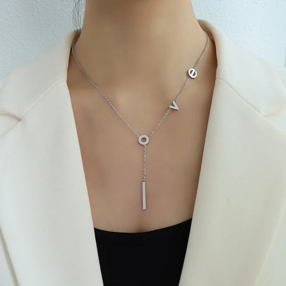 Titanium Steel Letter Necklace - V.I.P Digital Presence