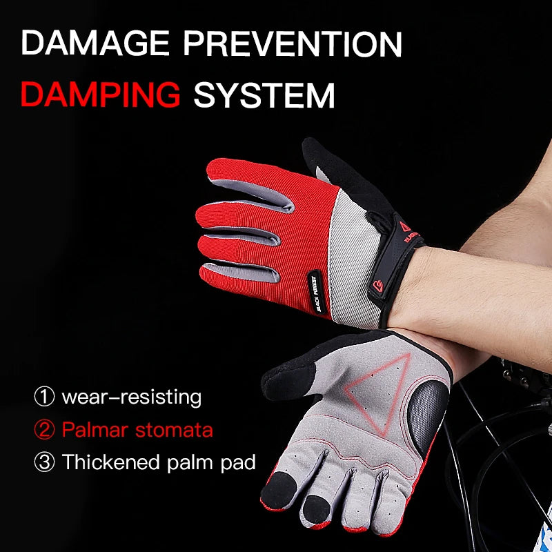 Outdoor sports men's and women's anti slip and wear-resistant fitness bicycles breathable full finger riding touch screen gloves - V.I.P Digital Presence