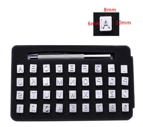 36 Pcs Steel Punch Alphabet Letter Number Leather Stamper Set 6mm Metal Punching Tools for DIY Leather Craft Making - V.I.P Digital Presence