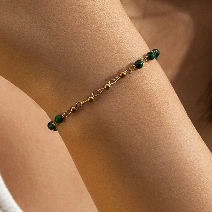 Retro style bead splicing women's bracelet light luxury niche simple temperament stainless steel jewelry - V.I.P Digital Presence