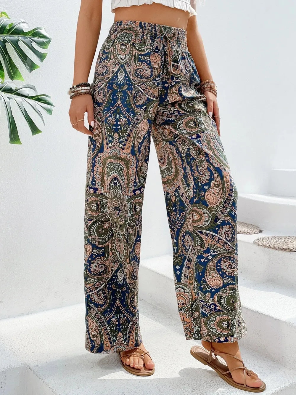Printed Wide Leg Pants - V.I.P Digital Presence