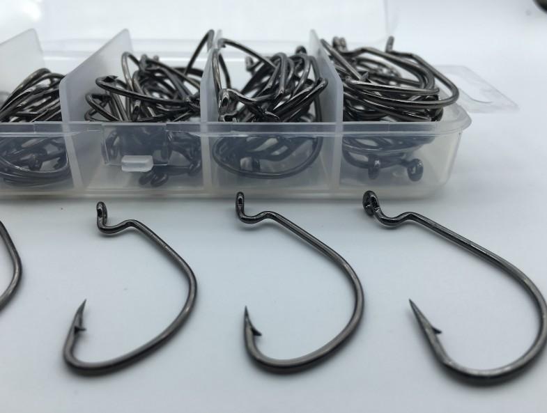 Rompin 100pcs/box High carbon Steel Fishing Hooks Crank Lead Sharp worm 2# 1# 1/0# 2/0# 3/0# mix size - V.I.P Digital Presence