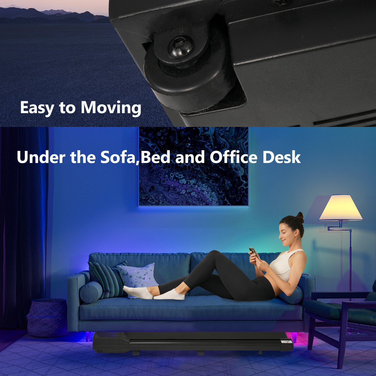 New 8.10 Walking Pad Under Home Desktop Treadmill -2.5HP Walking Treadmill 0.6-4MPH 300LBS Capacity Remote Control Battery - V.I.P Digital Presence