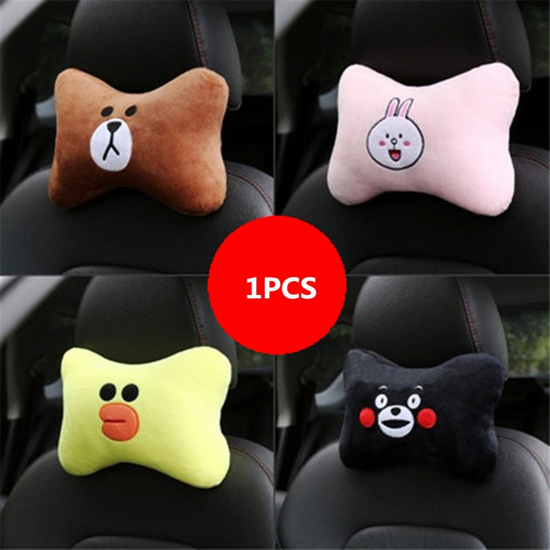 Cute Cartoon Car Headrest Pillow Brown Bear Car Neck Rest Support Automotive Interior Seat Cushion Car Accessories Car Styling - V.I.P Digital Presence