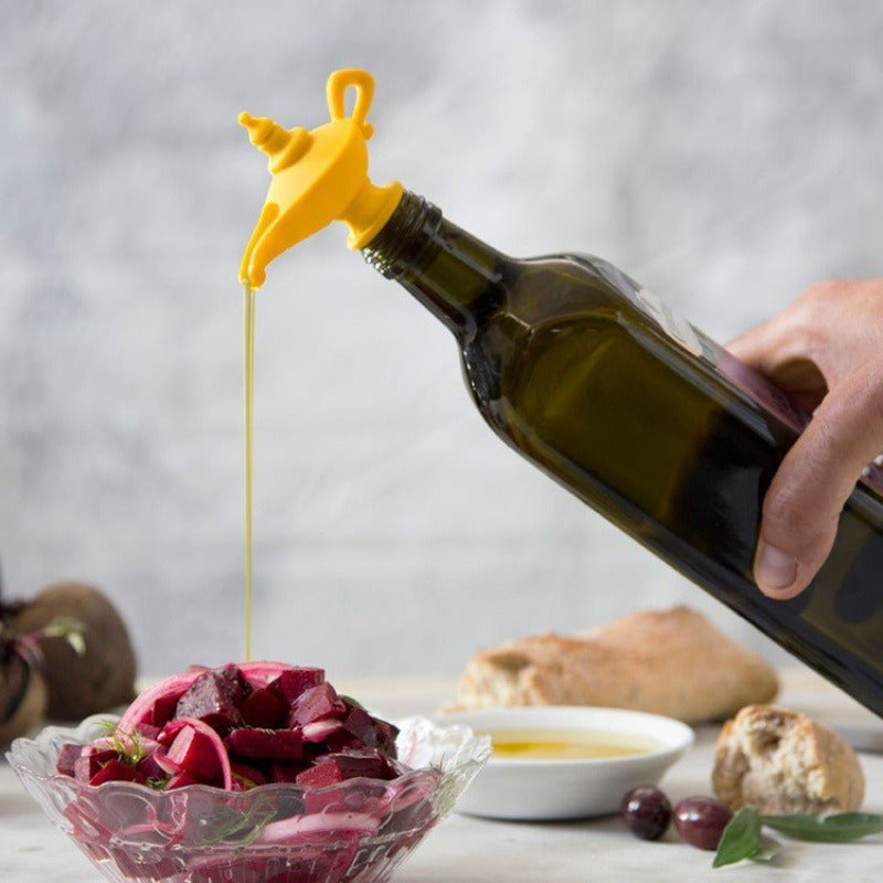 Creative silicone Aladdin lamp wine pouring device kitchen oil pouring nozzle leak proof sealing plug spiral type wine - V.I.P Digital Presence