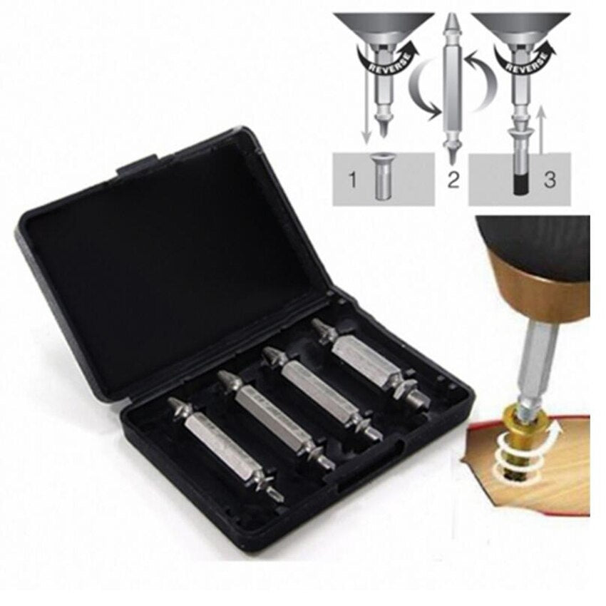 4pc/set Speed Out Core Drill bit Damaged Screw Extractor Remover Drill For Removing Any stripped screw (phillips, Flat, Hex) - V.I.P Digital Presence
