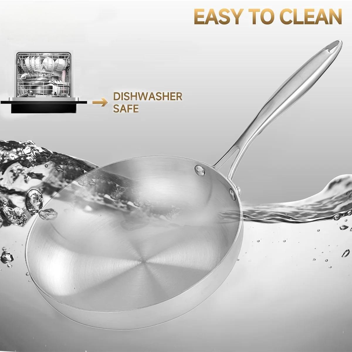 304 stainless steel three-layer steel frying pan, induction cooker, gas universal flat bottomed pan, steak frying pan - V.I.P Digital Presence
