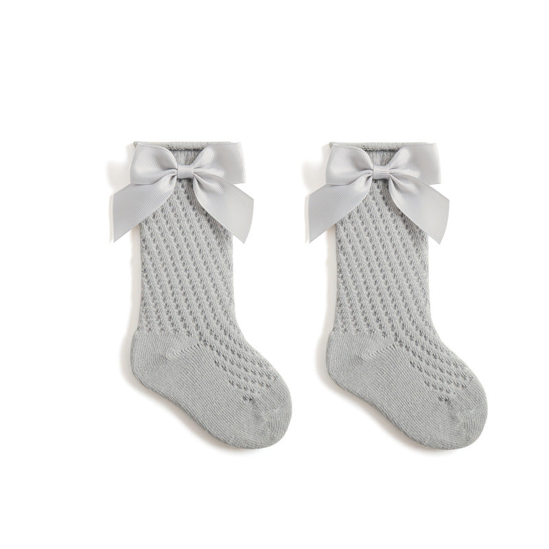 Children's Socks Combed Cotton Girl Baby Bow Princess Socks Hollow Mesh Dance Socks - V.I.P Digital Presence