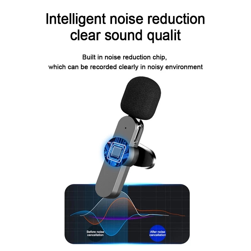 Wireless Lavalier Microphone Lapel Mic Mini For iPhone Android Cell Mobile Phone PC Tiny Micro Tie Mikrofon Mike Dual Bluetooth - V.I.P Digital Presence