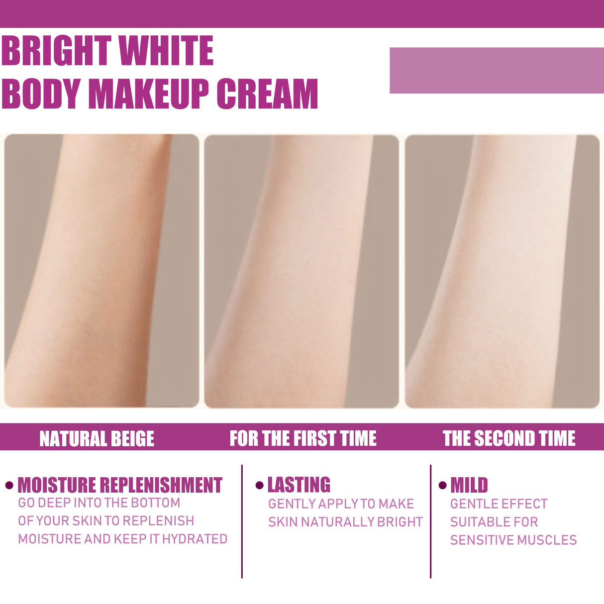 Crema blanqueadora corporal que hidrata, ilumina y refresca la piel. Crema hidratante para la piel, no pegajosa.