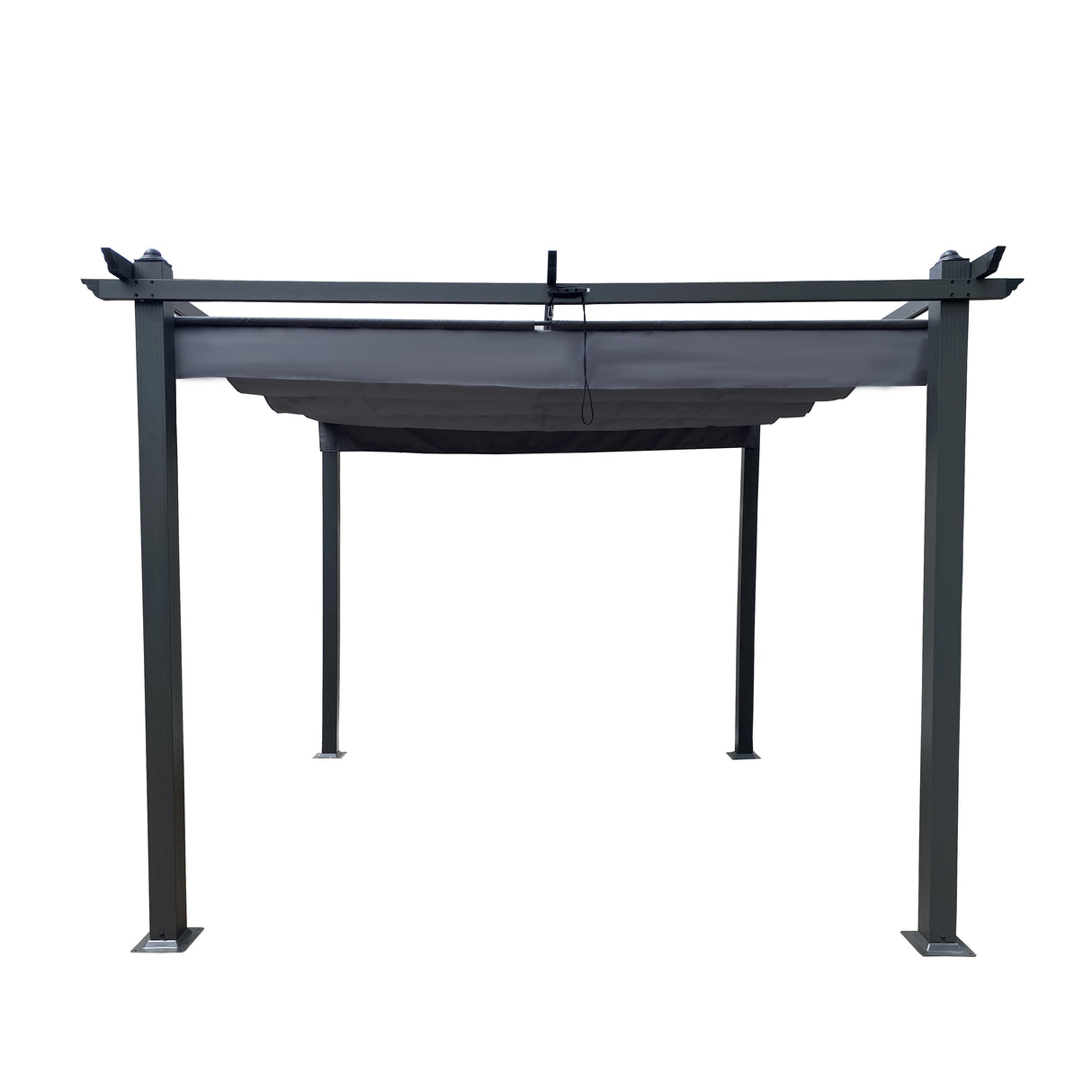 10x10 Ft Outdoor Patio Retractable Pergola With Canopy Sunshelter Pergola for Gardens,Terraces,Backyard,Gray - V.I.P Digital Presence