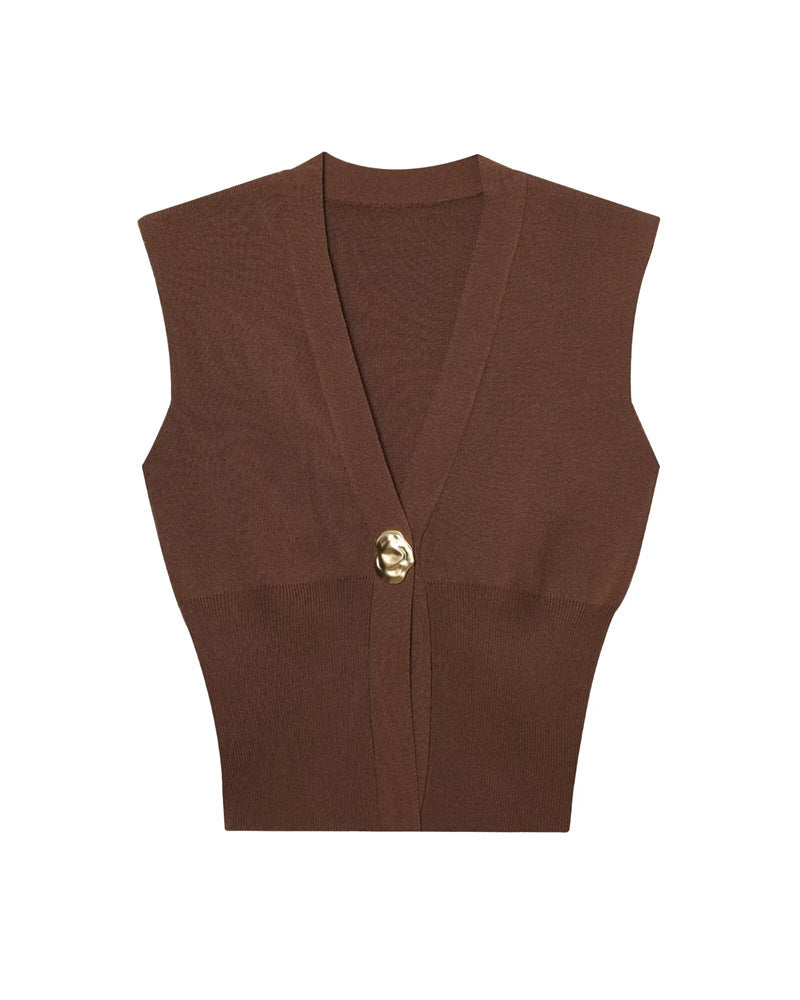 Elegant Casual Commuting Vest V-neck Tank Top for Women withDesign Sense - V.I.P Digital Presence