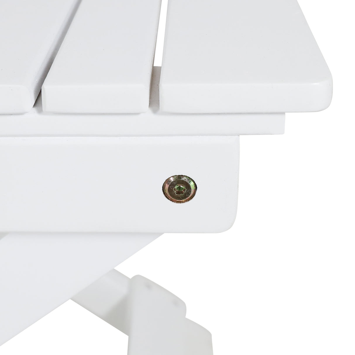 Outdoor Folding Wooden Side Table, White, 15"D x 22.75"W x 18.25"H - V.I.P Digital Presence