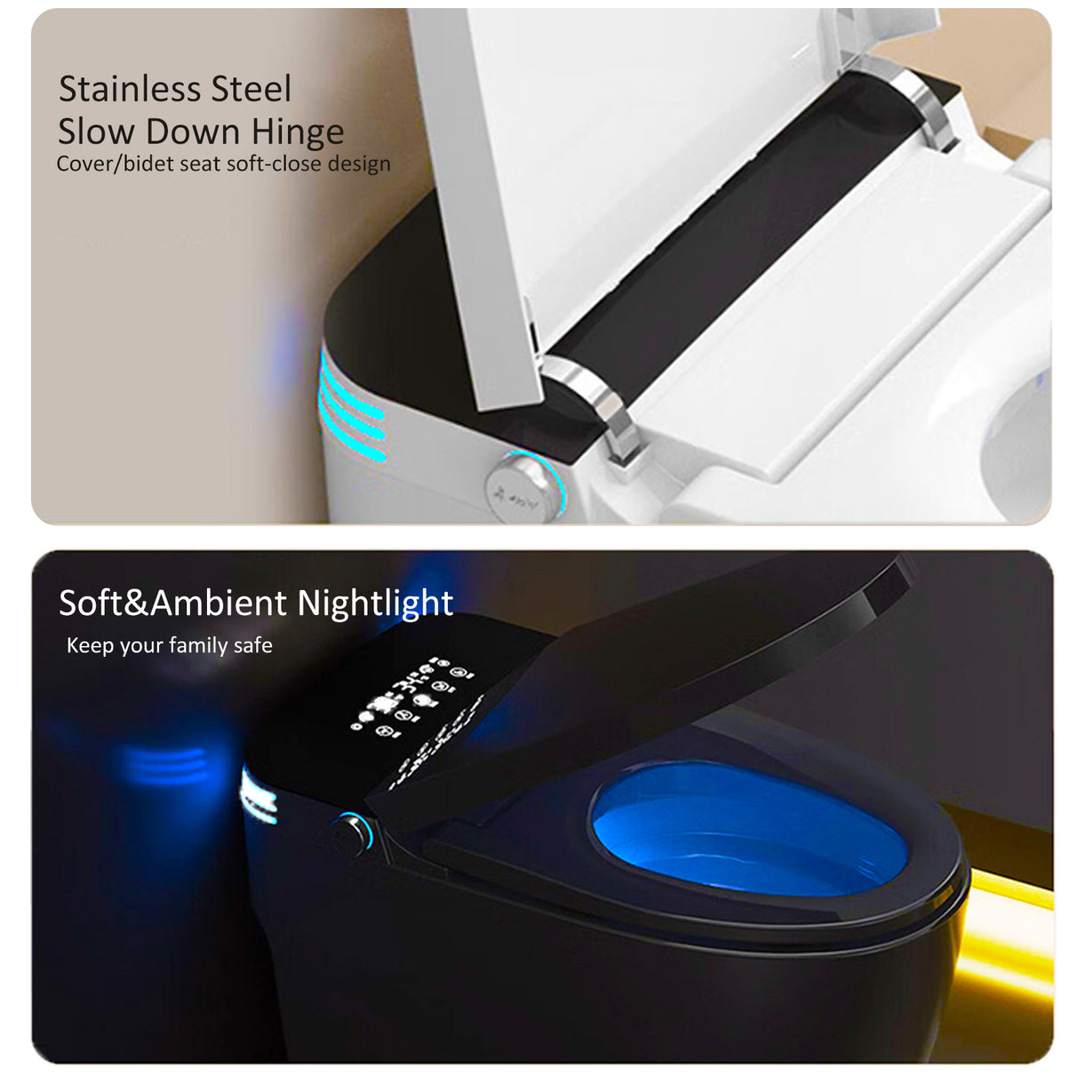 ST-GP-01 Smart Toilet with Heating, Portable Toilet with Automatic Opening and Closing, 1.28GPF Water Tank Free Toilet, White - V.I.P Digital Presence