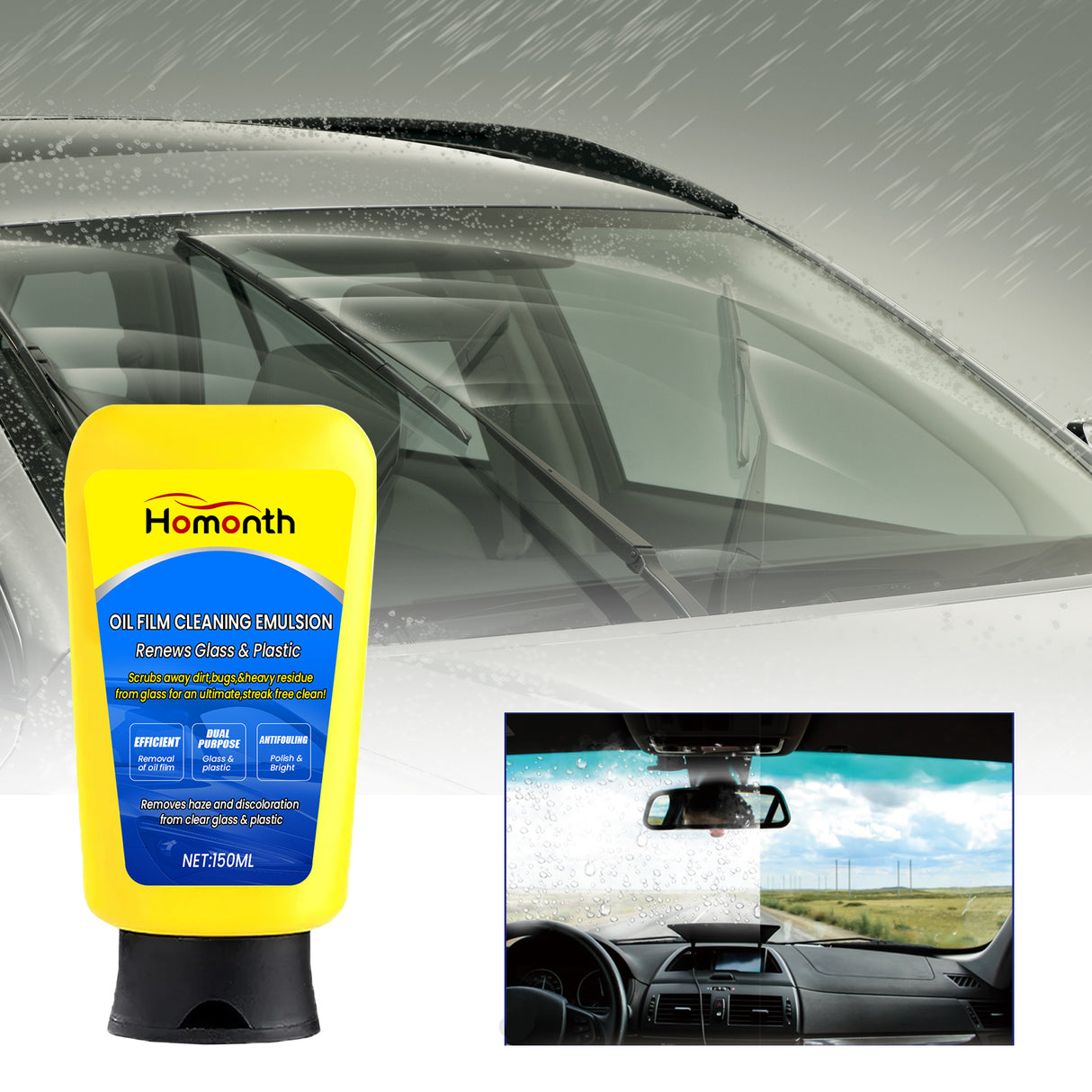 Oil Film Cleaning Emulsion, Powerful Stain Removing Oil Film Cleaning Emulsion For Car Window Front Windshield - V.I.P Digital Presence
