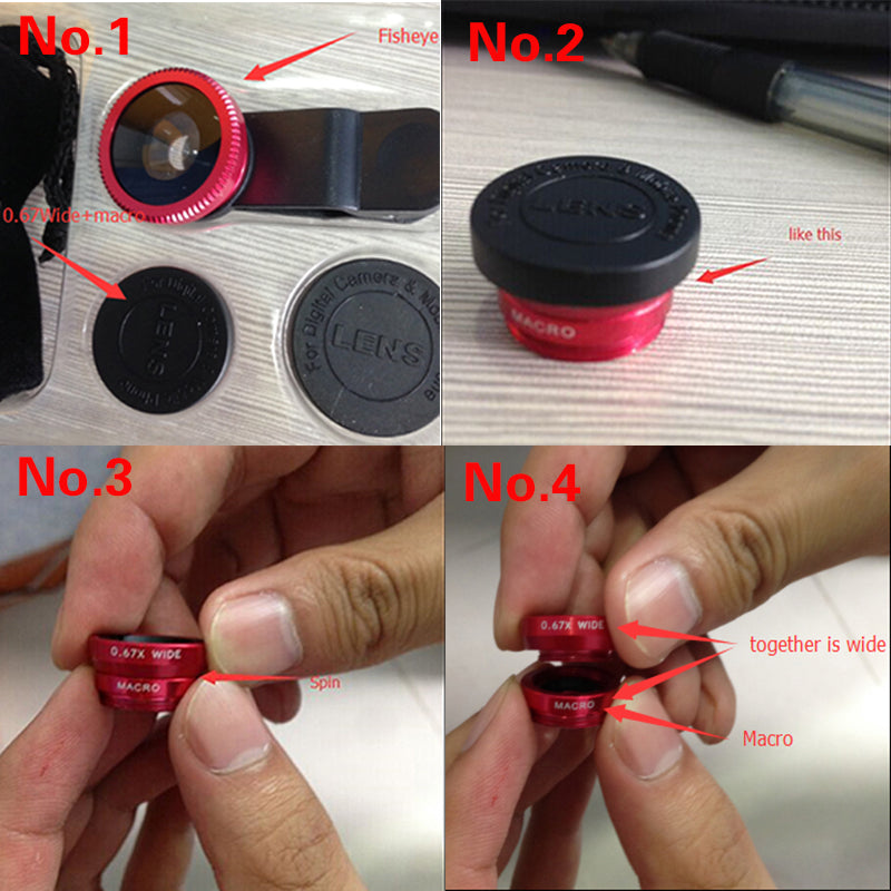 7in1 Phone Camera Lens Kit Fisheye Wide Angle Macro Lentes For iPhone 6 6s 7 8 Plus 5 5s Smartphone Tripod Bluetooth Shutter - V.I.P Digital Presence