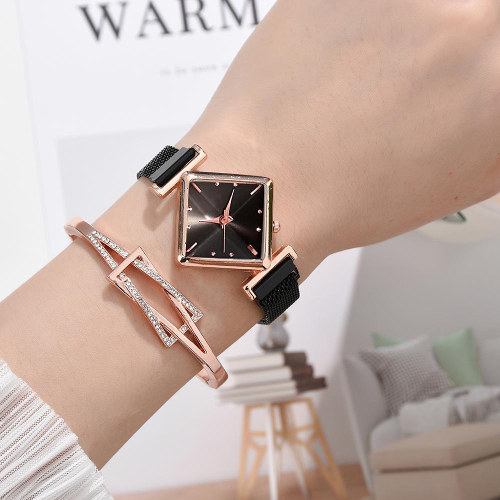 Women Square Watch Luxury Ladies Quartz Magnet Buckle Gradient Color Watches Relogio Feminino For Gift Clock - V.I.P Digital Presence
