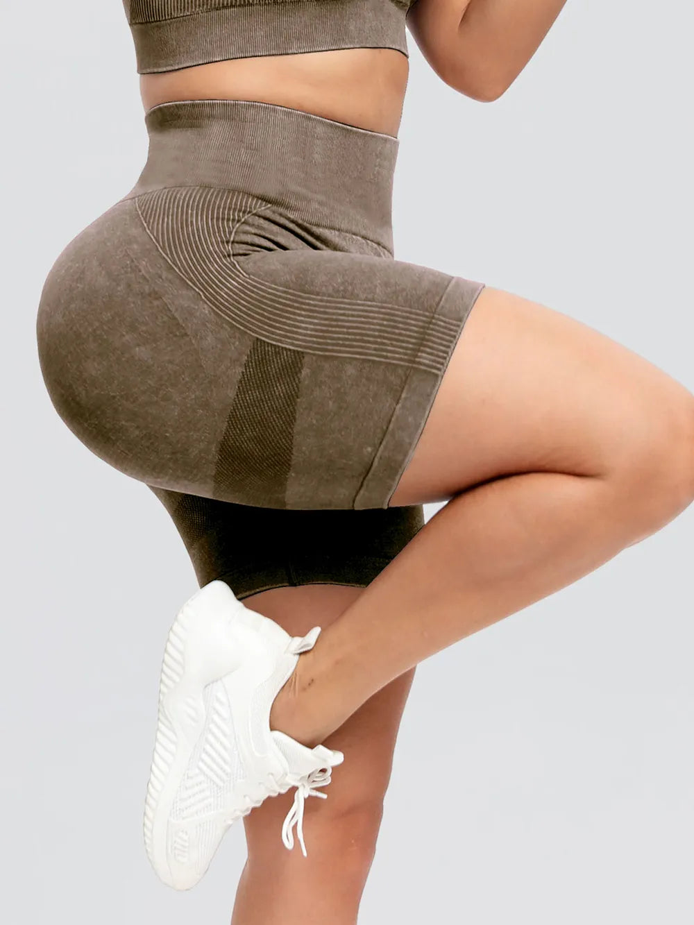 Washed High Waist Active Shorts - V.I.P Digital Presence