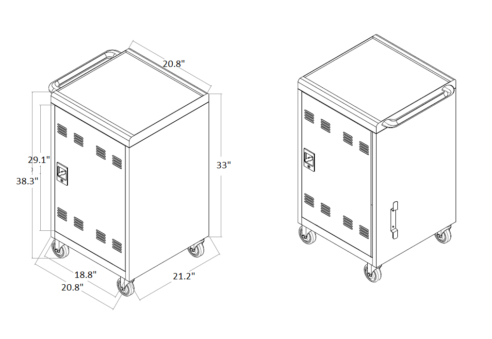 Mobile Charging Cart and Cabinet for Tablets Laptops 31+4-Device - V.I.P Digital Presence