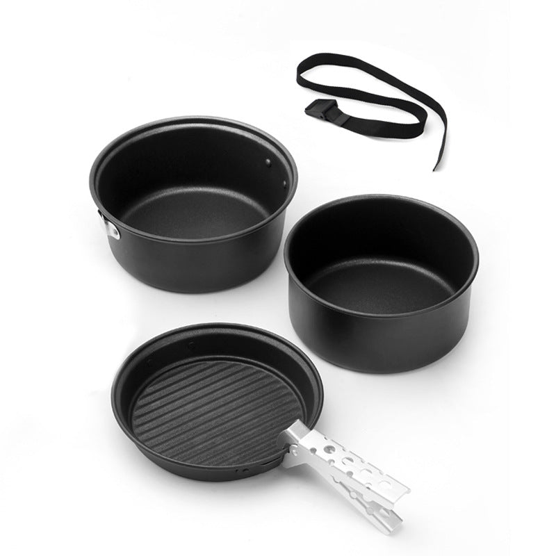 Non-stick coating aluminum alloy cover pot kettle lightweight portable camping pot frying pan outdoor picnic pot set - V.I.P Digital Presence