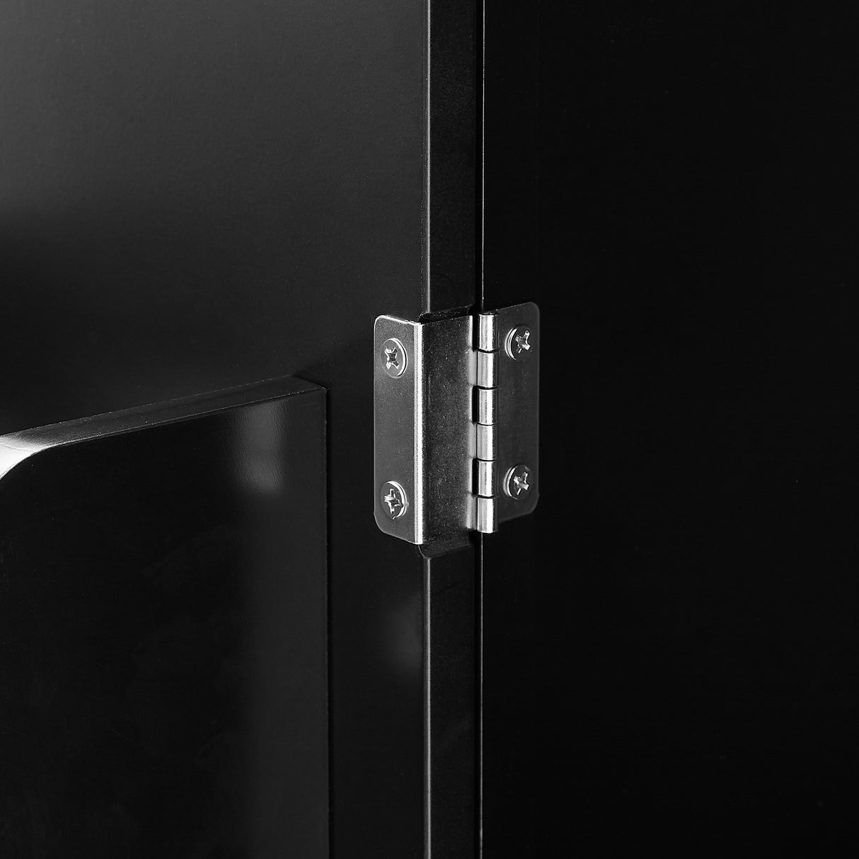 Bathroom floor storage cabinet, bathroom storage cabinet, 4-door independent cabinet, adjustable shelf, adaptive shelf, black - V.I.P Digital Presence