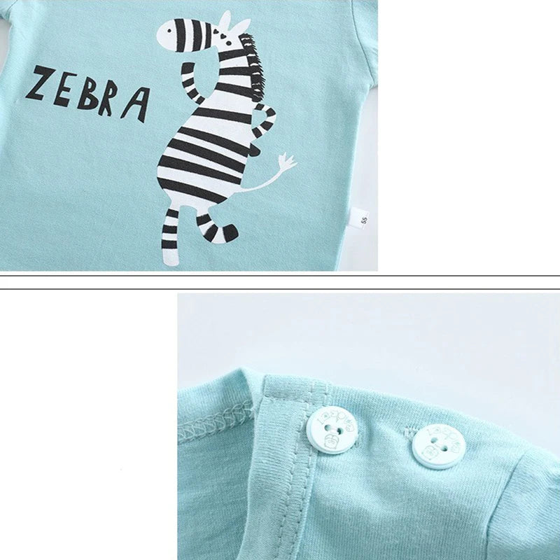 T-shirt+Shorts 2-Piece Clothing Set Pajamas Summer Kids Baby Boys Girls Cotton Casual Tracksuit Cartoon Dinosaur Clothes Suit - V.I.P Digital Presence