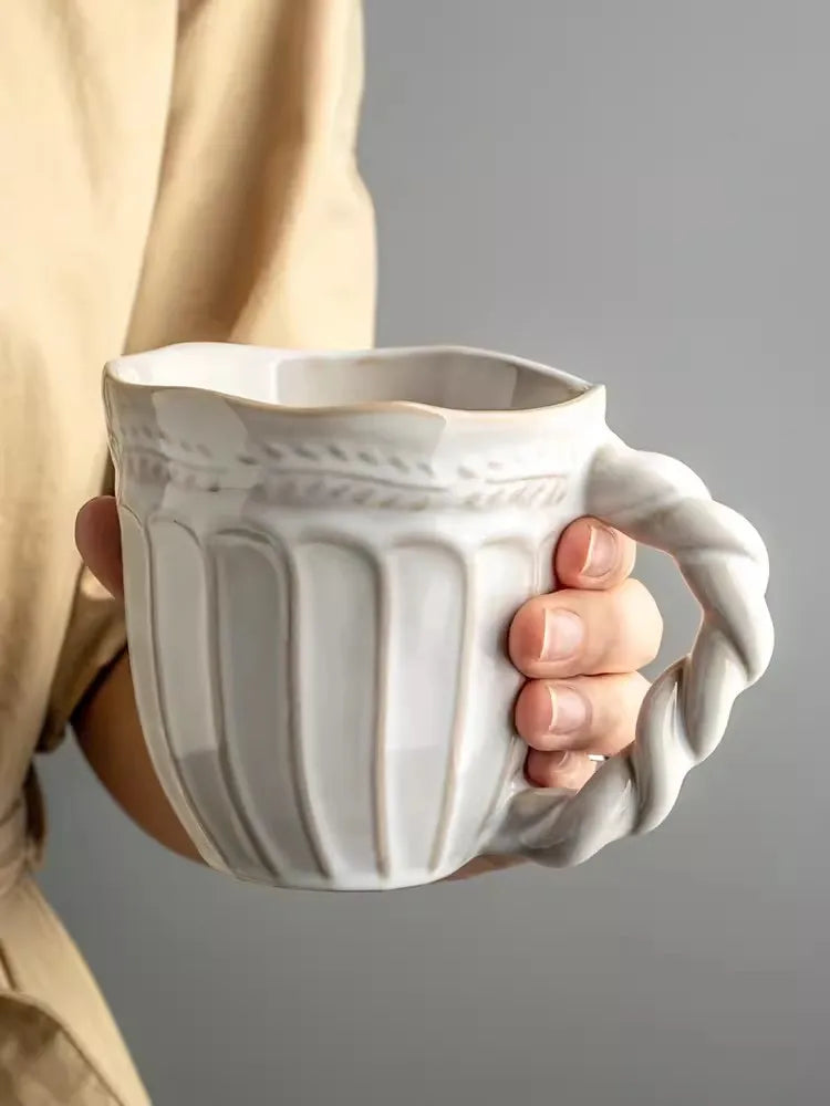 350MLCreative personality mug breakfast cereal milk cute ceramic cup daily household large-capacity insulated coffee oatmeal cup - V.I.P Digital Presence