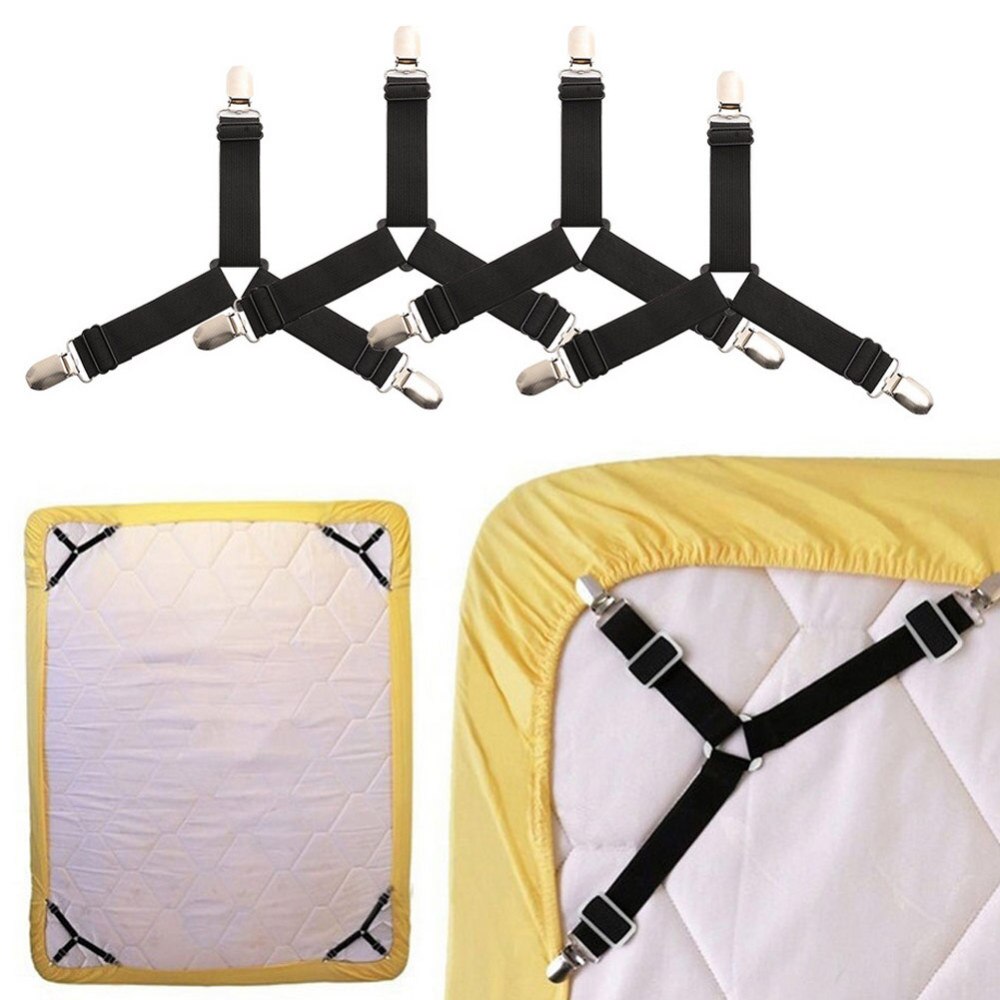 Bedding Article Accessory 4pcs Nylon Buckle Elastic Band Non Slip Sheet Fixer Holder for Bed sheets Practical Bedspread