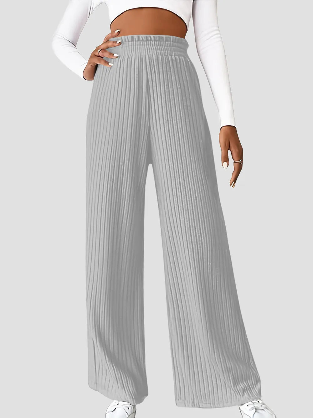 Ribbed High Waist Pants - V.I.P Digital Presence