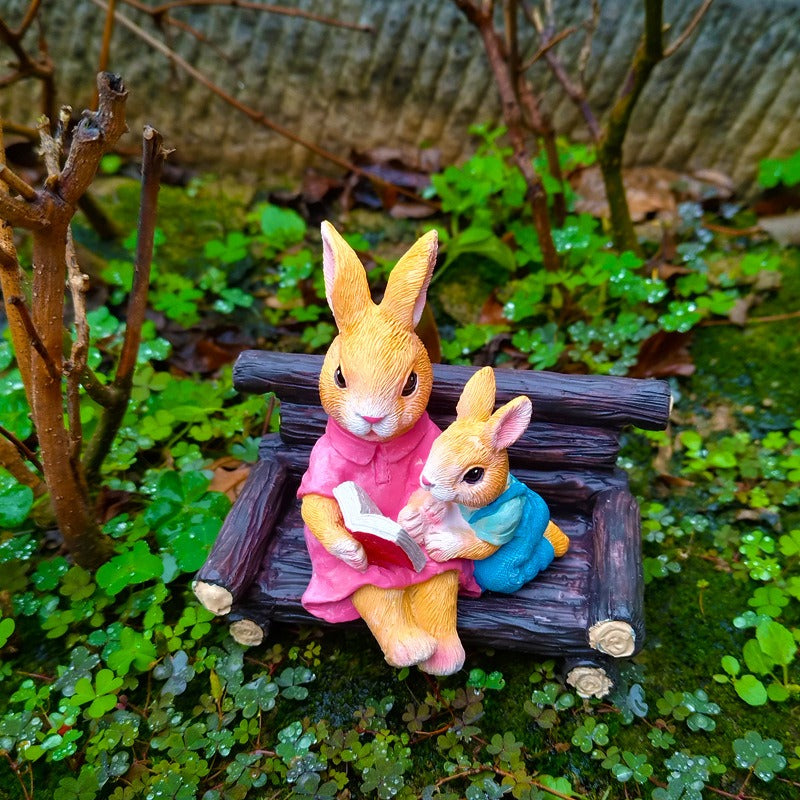 Simulated rabbit reading animal ornament - V.I.P Digital Presence