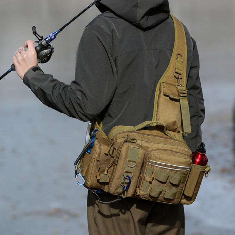 Men's Fishing Backpack: Equipped with bait box, equipment storage bag, pole holder, sling & shoulder bag design. - V.I.P Digital Presence