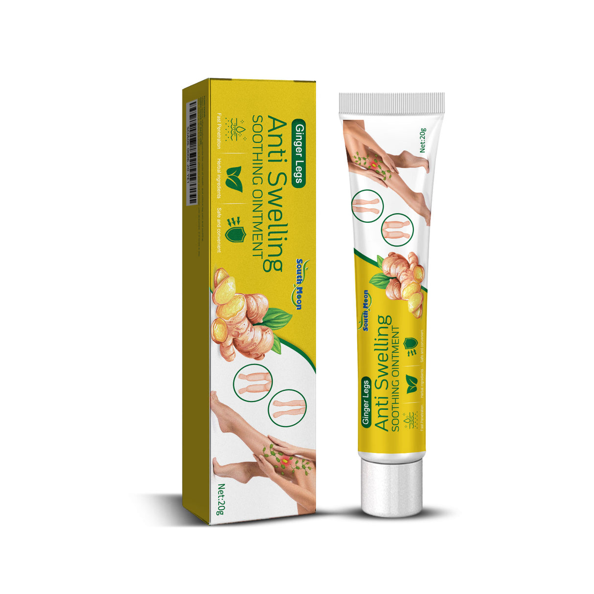 Crema de jengibre para el cuidado de las piernas. Crema reparadora para masaje corporal diario.
