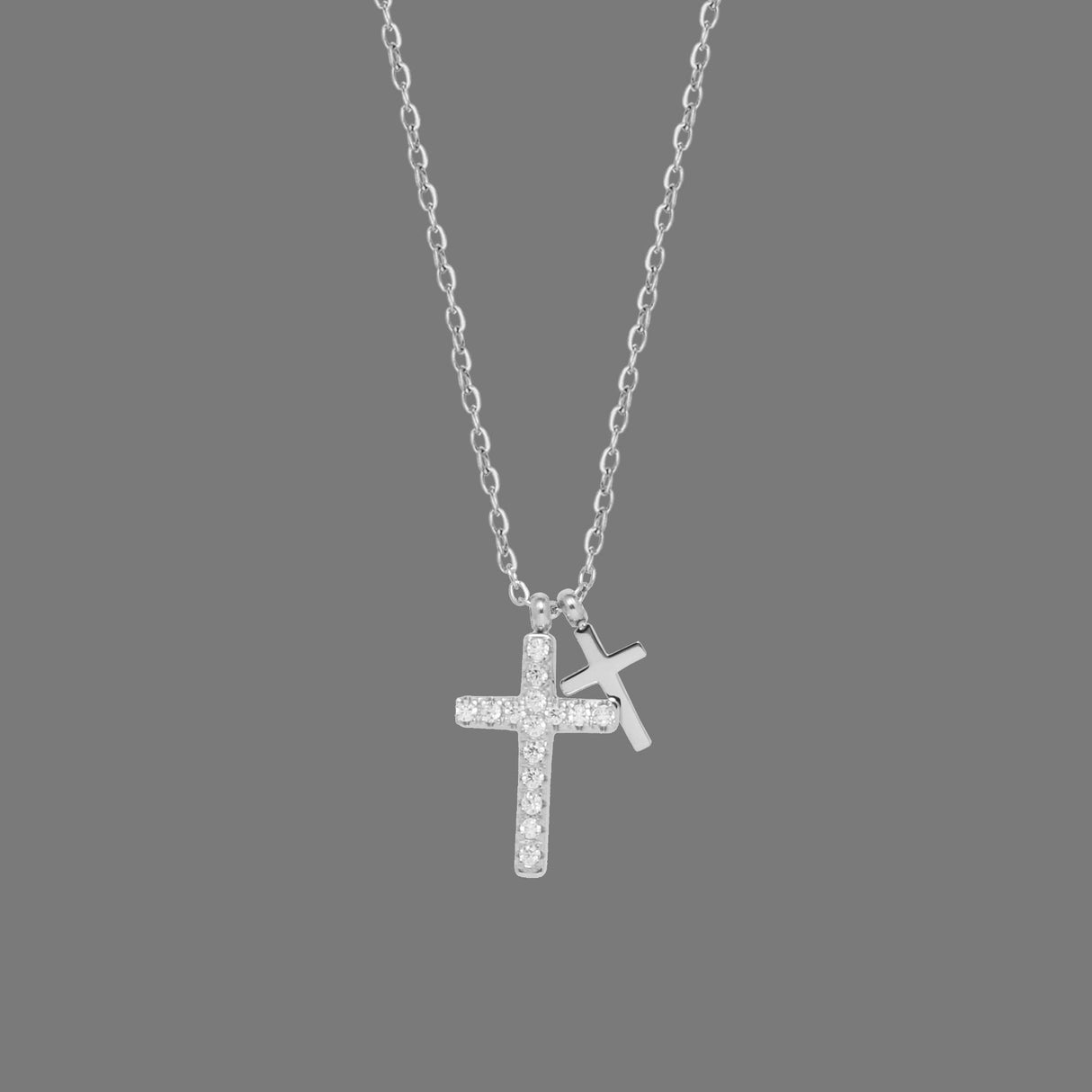 Full diamond hip-hop fashion cross necklace with micro inlaid collarbone chain titanium steel silver non fading women's style - V.I.P Digital Presence