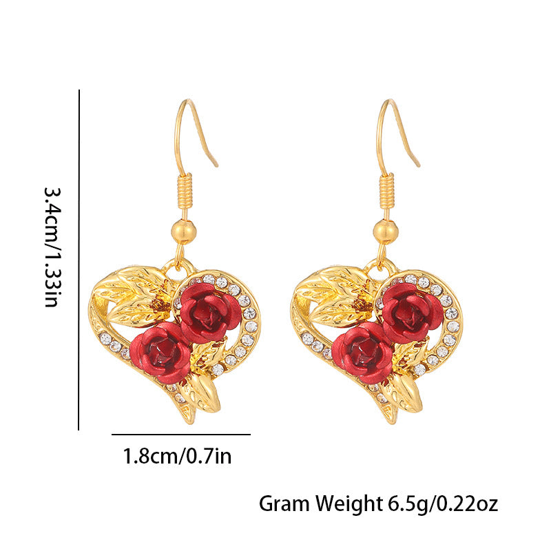 Creative Love Rose Heart Pendant Necklace For Women Exquisite Zircon Forever Necklace Romantic Valentines Day Jewelry - V.I.P Digital Presence