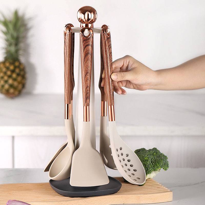 10 Pieces Kitchen Tools Set Wooden Handle Cooking Kitchen Utensil Set Silicone Utensils - V.I.P Digital Presence