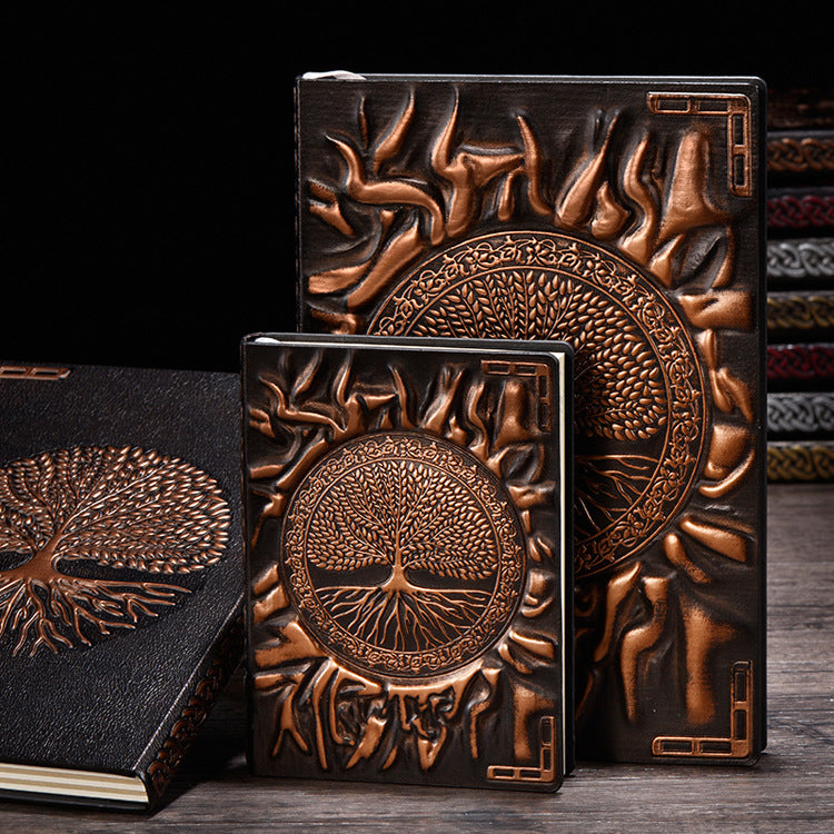 A5 relief notebook, retro PU notebook, handmade diary, business notebook - V.I.P Digital Presence